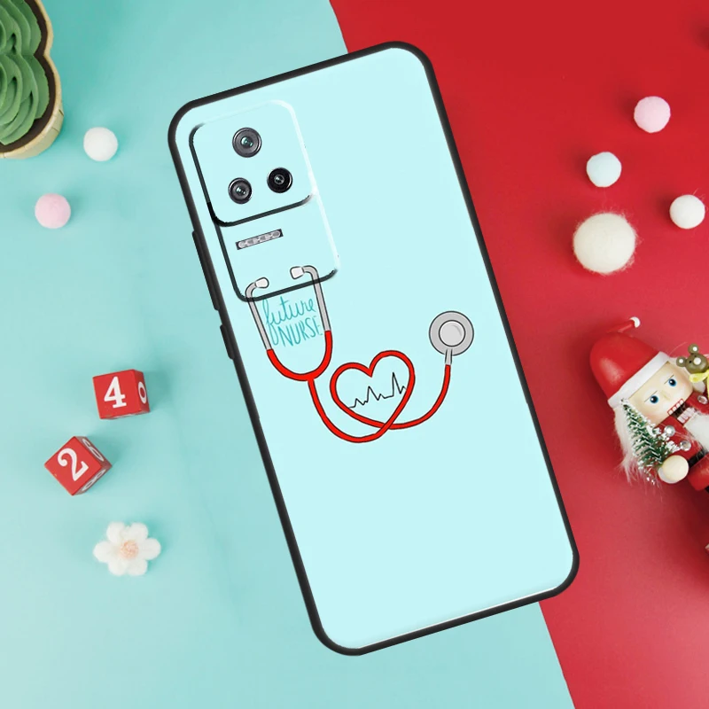Фото Чехол для Xiaomi 15T 13T 14T 14 15 17 Pro Max POCO F8 Ultra F7 F5 F6 X3 X5 X6 X7 X8 Pro с дизайном «Стилетоскоп, сердце, медицинская сестра» №3
