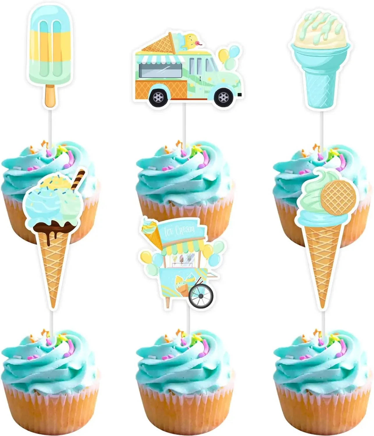 Топперы для мороженого и капкейков гавайской тематики летнего сладкого