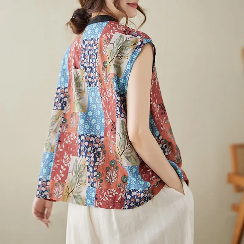 Женские летние футболки без рукавов новое поступление 2024 Винтажный стиль