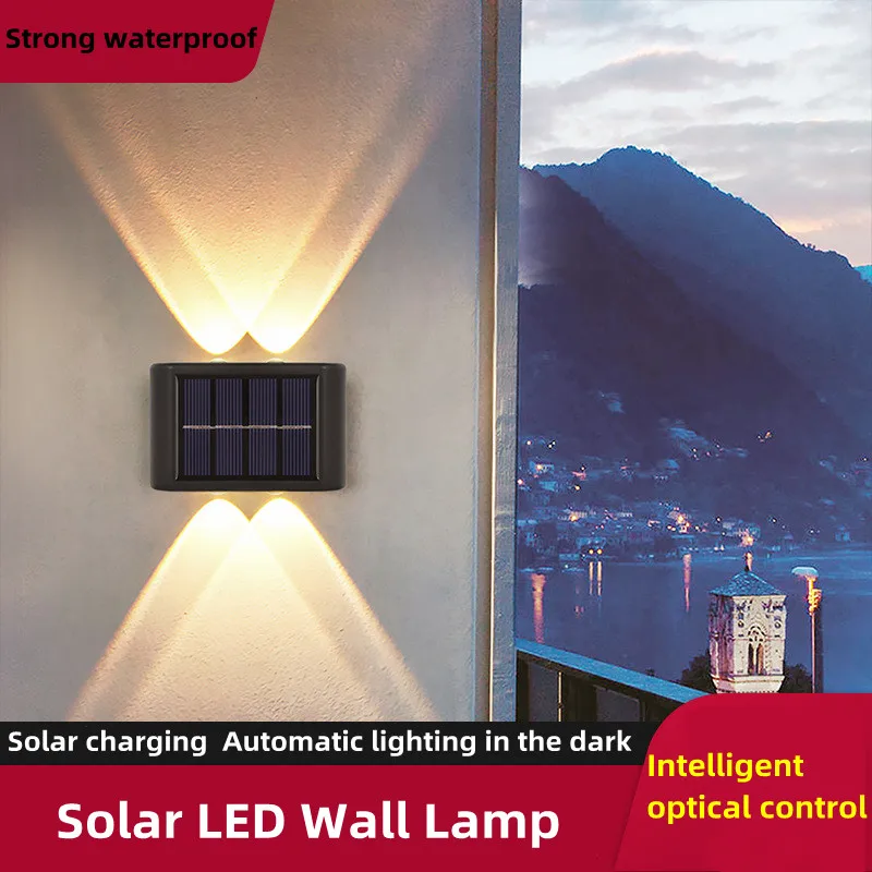 

Solar Wall Lamp Outdoor Waterproof Solar Powered Light UP and Down Luminous Lighting Garden Decor Stairs Fence Sunlight Lamp