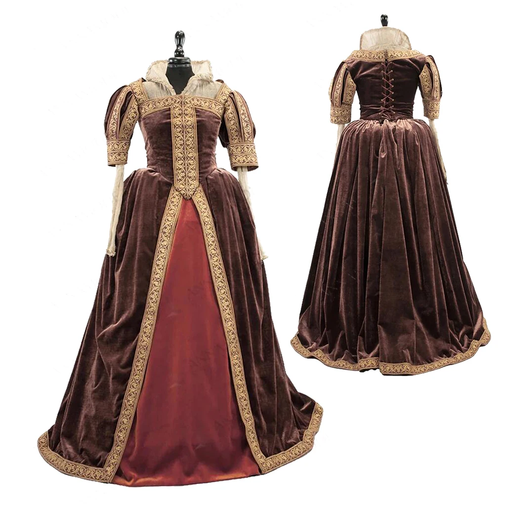 Бархатное бальное платье Tudor 16-го века историческое эпохи Возрождения Queen Anne Boleyn