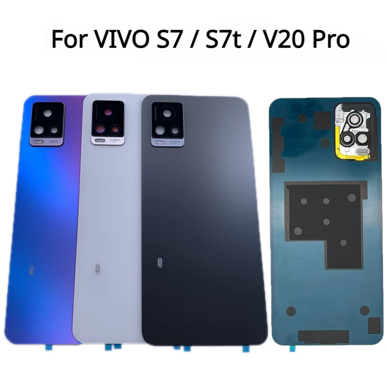 

Back Cover For VIVO S7 S7t V20 Pro Battery Cover Glass Rear Door Housing Case Repair Replace with Camera lens