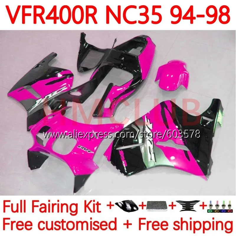 

Корпус для HONDA VFR400R RVF VFR 400 VFR400 R RR CC V4 1994 1995 1996 1997 1998 NC35 94 95 96 97 98 обтекатель 134No.126 Глянцевая Роза