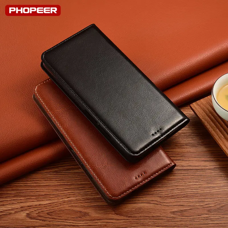 

luxury Genuine Leather Case For Nokia 1.3 1.4 2.4 3.4 5.3 5.4 8.3 2.1 2.2 2.3 3.2 4.2 6.2 7.2 Case Retro Crazy Horse Flip Cover
