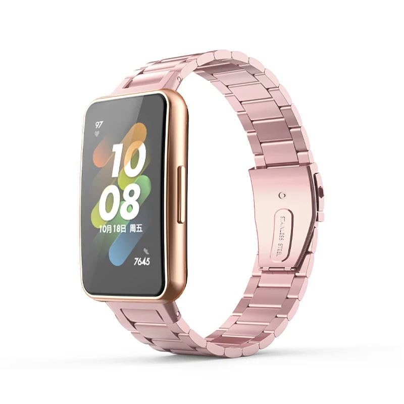 

Metal Wristband for huaweiBand 7 Sports Wriststrap Loop Stainless Steel Bracelet