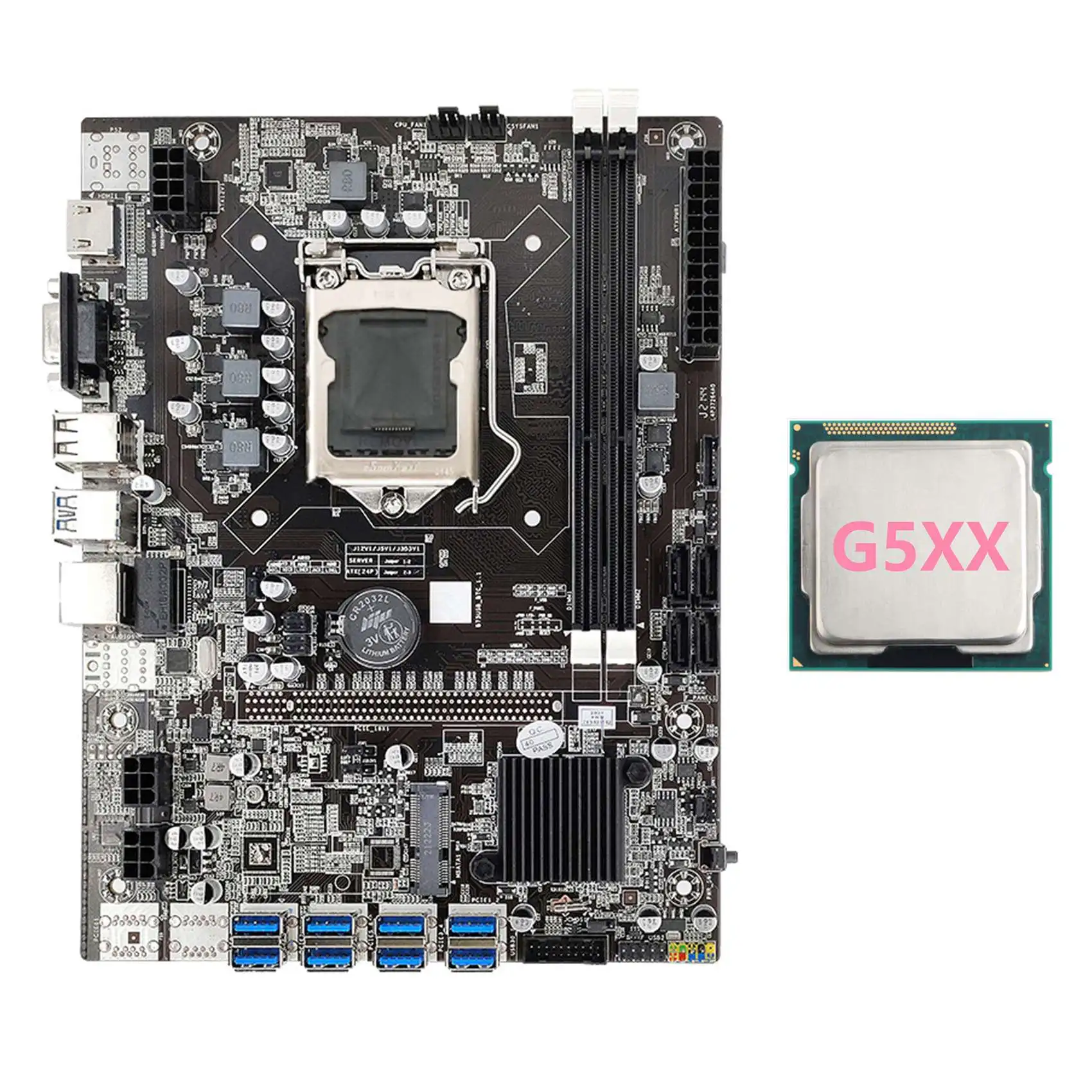 

Материнская плата B75 для майнинга BTC + процессор G5XX LGA1155 8xpcie к USB 3,0 адаптер DDR3 MSATA B75 USB ETH материнская плата для майнинга