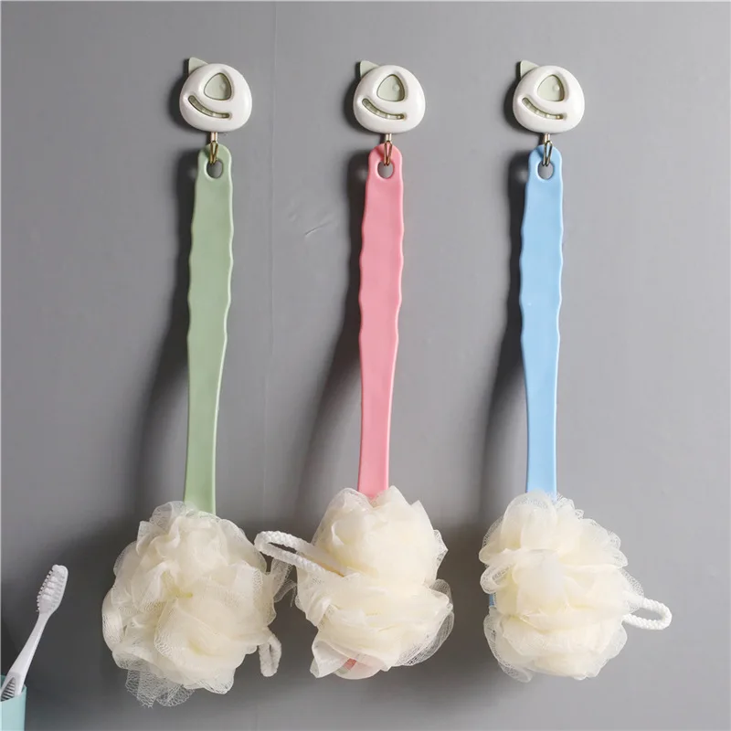 

1pcs Long Handle Shower Mesh Foaming Brush Body Back Bath Flower Ball Exfoliating Skin Cleaning Bathing Bathroom Accessories