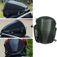 universal motorcycle bag bike sports waterproof back seat carry bag luggage tail bag pu leather luggage storage tool pouch