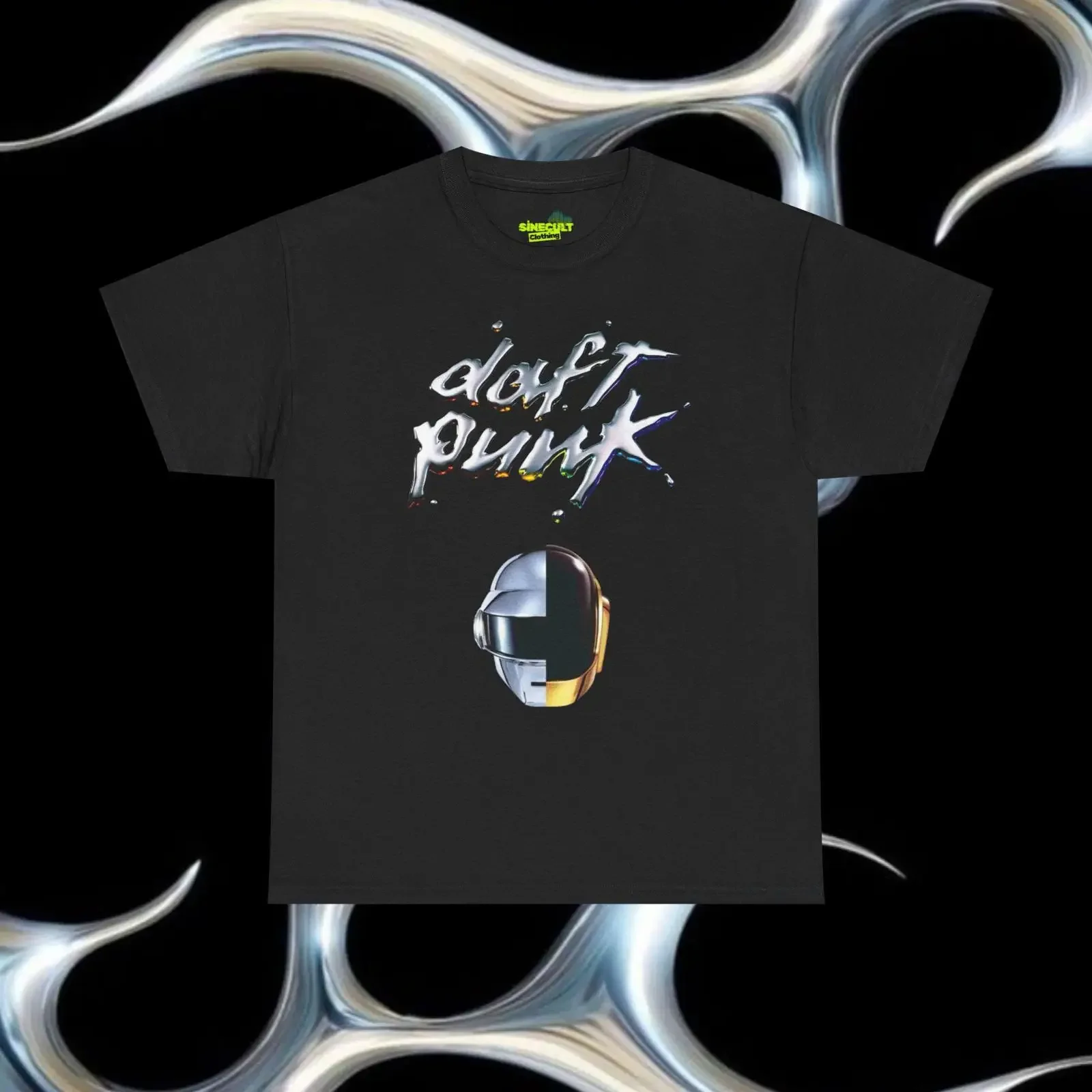 Фото Футболка Daft Punk в стиле ретро, для любителей электронной музыки, уличная одежда, винтажная, с эффектом потертости, модная, эластичная, универсальная, удобная. №1