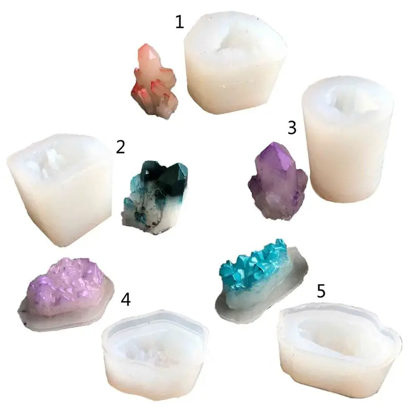 

Handmade Natural Crystal Quartz Rock Cluster Geode Druzy Stone Epoxy Resin Mold Pendant Mold Resin Jewelry Making Tools