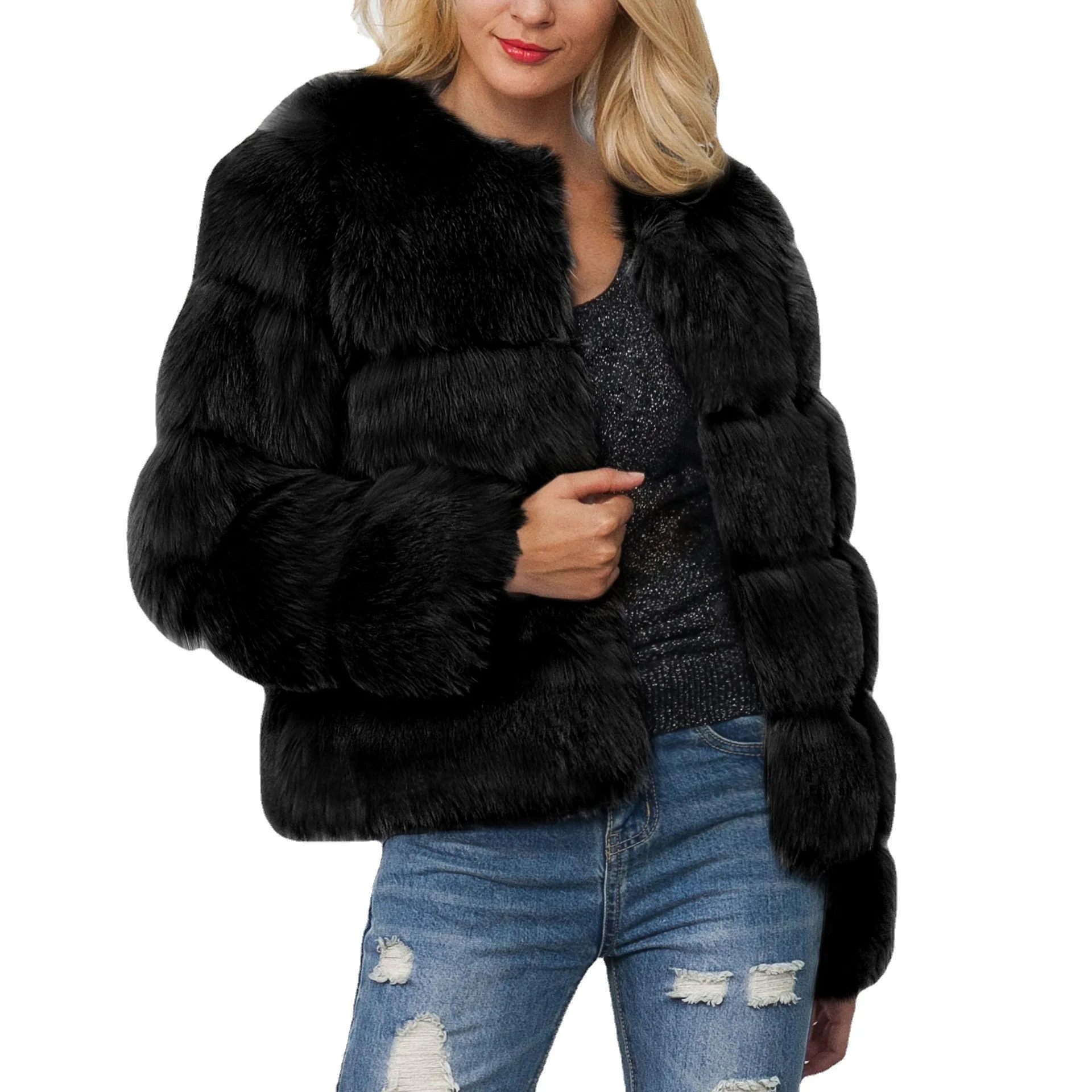 Women's Fur Jacket Fall Winter Fashion Imitation Fur Fox Fur Short Overcoat Coat for Women Faux Fur Coat