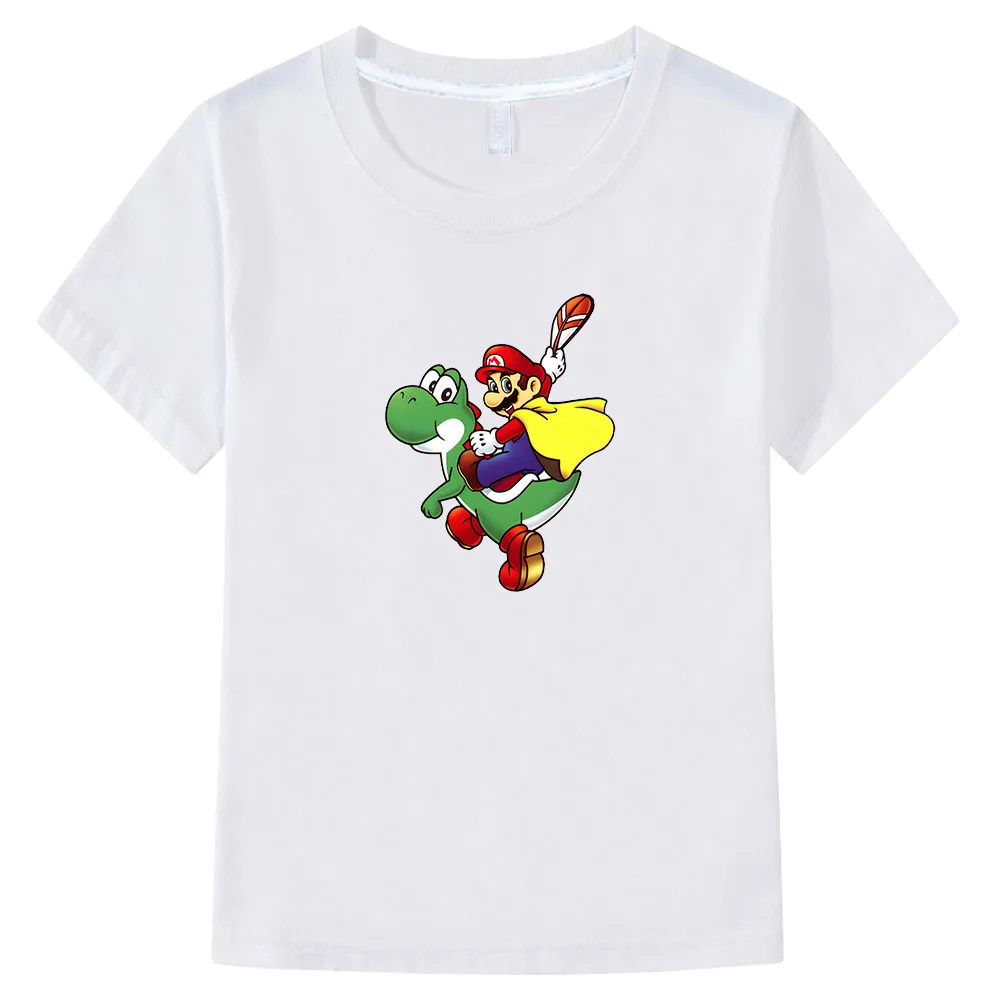 

Cartoon Yoshi T-Shirt Super Smash Bros Print T Shirt Fashion Boys Graphic Tee Shirt Girl's Short-Sleeve Anime Tshirt 100%Cotton