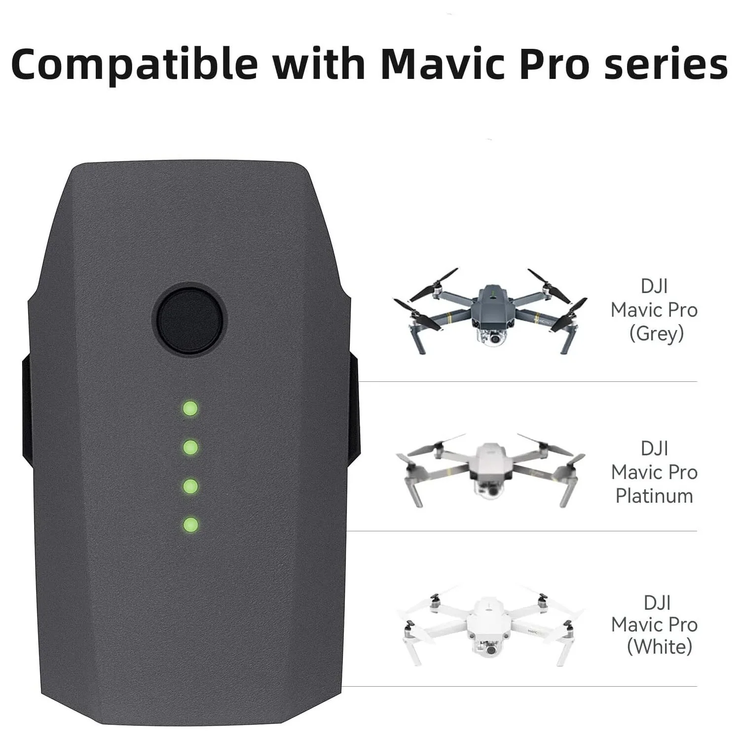 Фото Для аккумулятора Mavic Pro 3830 мАч, время полета 27 минут, совместимого с интеллектуальными аксессуарами для летных аккумуляторов серии Mavic Pro №1