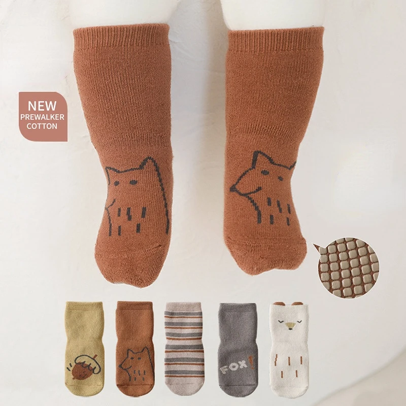

Winter Soft Cotton Socks for Infant Baby Anti-slip Design Toddler Kids Floor Sock Home Newborn Children's Leg Warmer Sockings