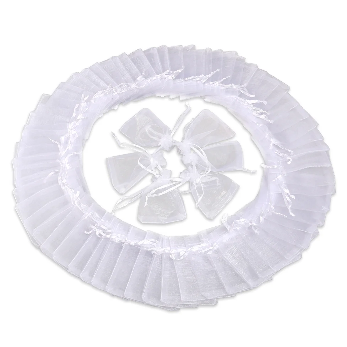 

100pcs/set Gift Portable Organza Drawstring 7*9cm Bags Jewellery Pouches for Party Supplies Wedding Favor