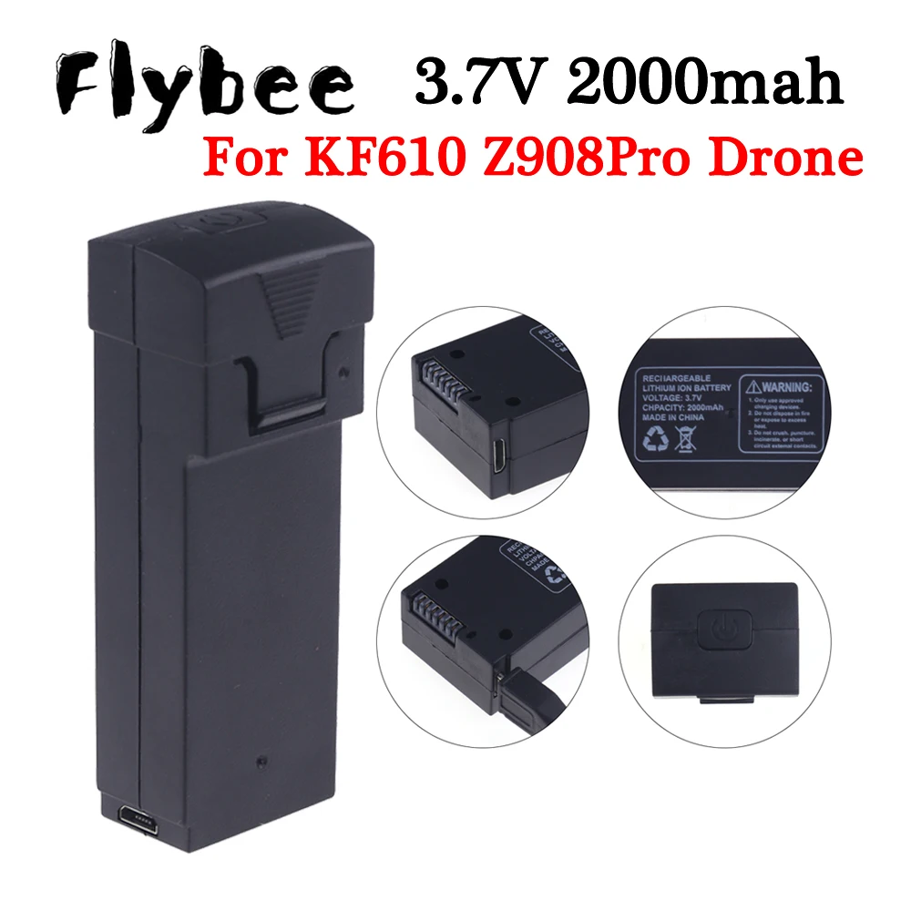 Сменный аккумулятор для дрона 2000 мАч 3 7 в квадрокоптера и вертолета KF610 Z908Pro RC