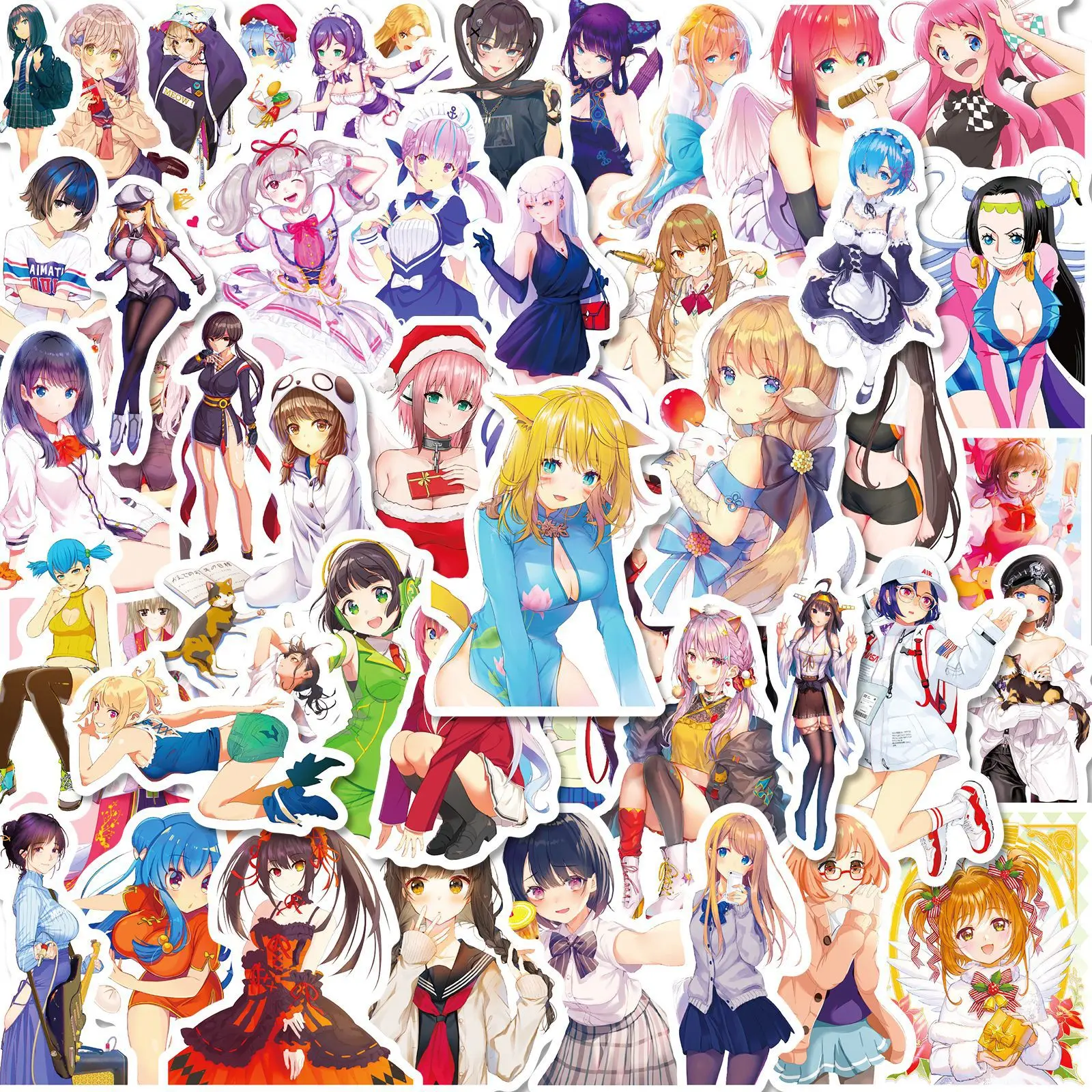 

50pcs Sexy Beauty Cartoon Stickers Luggage Skateboard Cute Kids Toys DIY Cool Graffiti Sticker Decal Scrapbooking New 2022