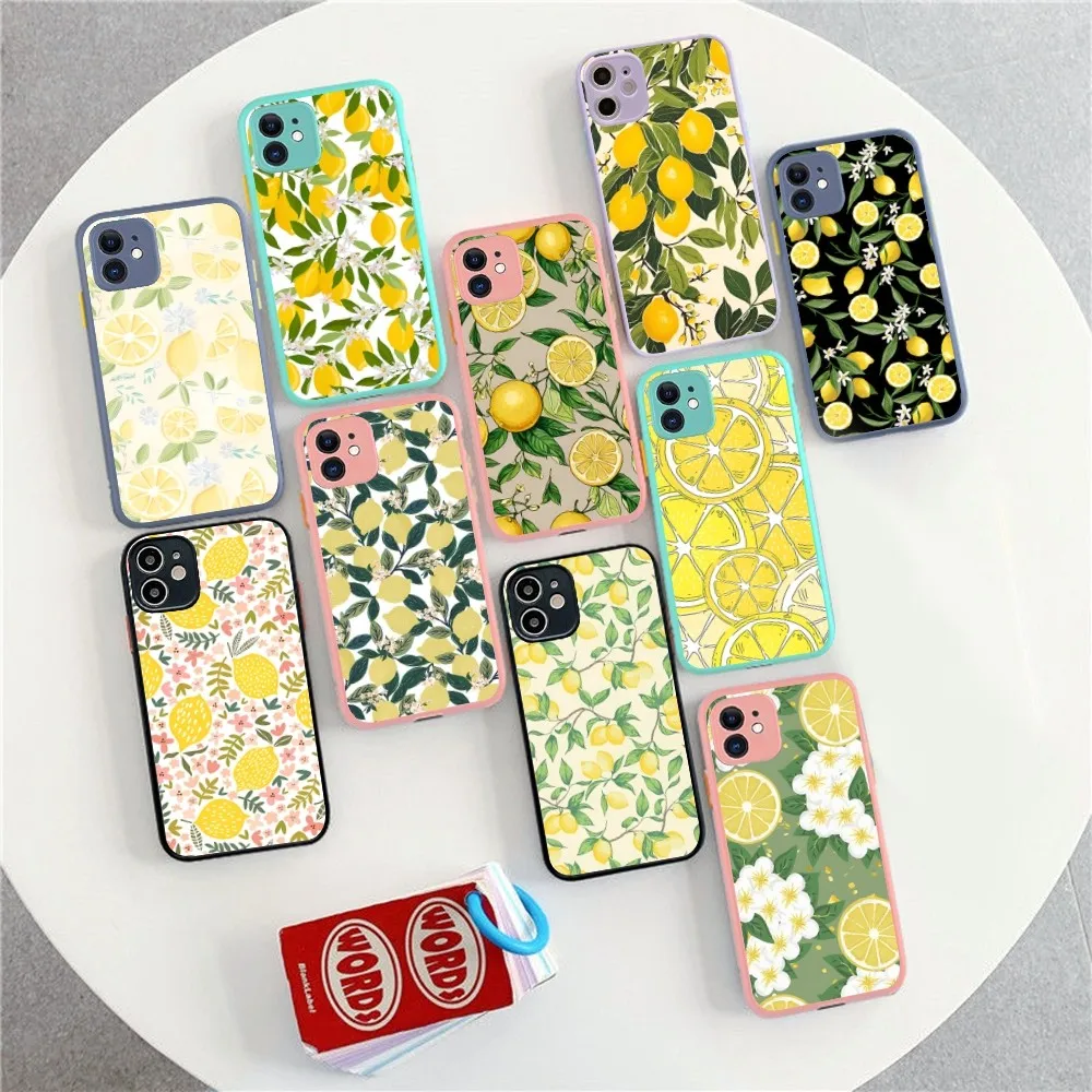 Fruit Lemon Phone Case For IPhone 14 X XR XS 7 8 Plus 11 12 13 Pro MAX 13mini Matte Shockproof