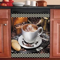 coffee dishwasher magnet door cover kitchen decorcoffee bean vinyl panel decal fridge magnetic refrigerator stickershome appli