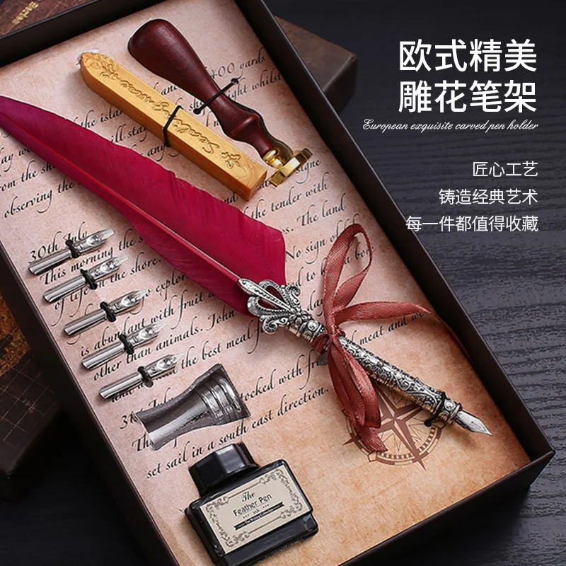 

Birthday gift niche high-end high beauty feather pen pen inspirational graduation gift for boys and girls New Year gift School