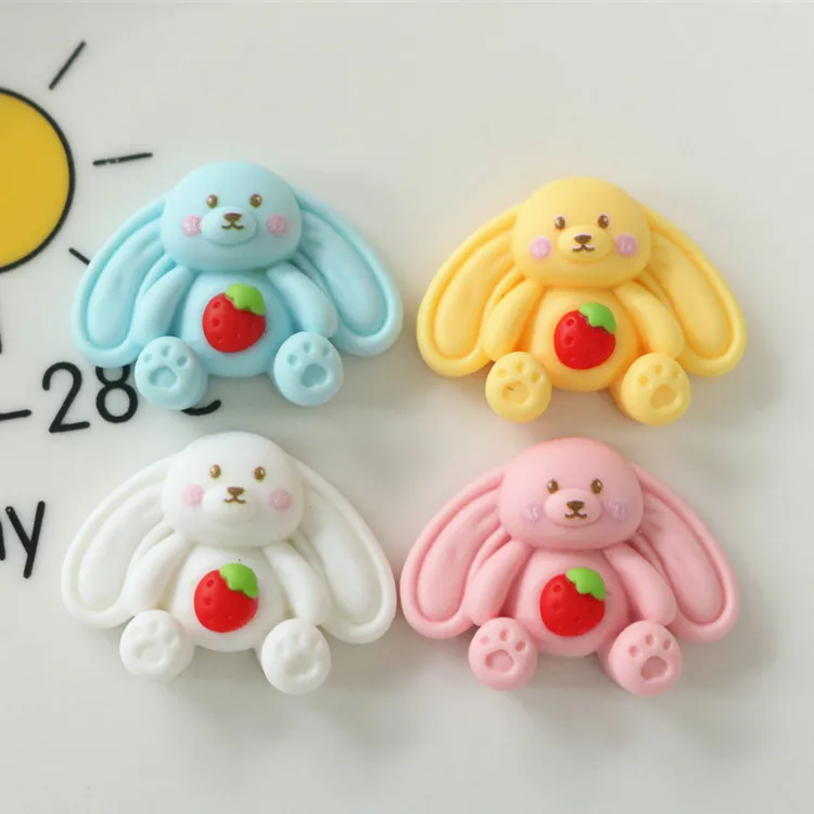 5pcs miniso series Красочный Кролик с рисунком резиновые кабошоны из смолы материалы для