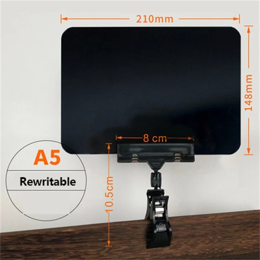 

Plastic Message Board Signs Food Labels for Party Table Numbers Small Chalkboard with Tag Clip