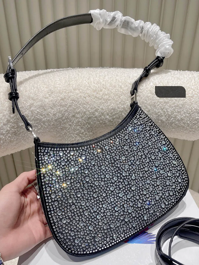 Сумка на плечо с коробкой женская сумка для подмышек яркими бриллиантами