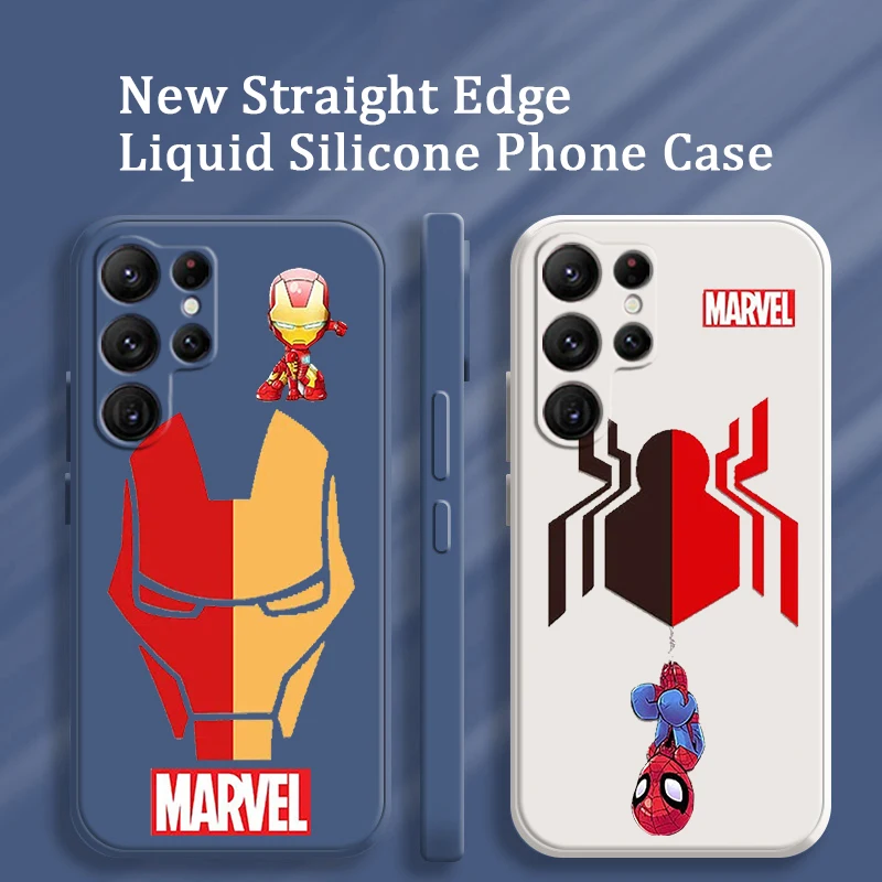 

Phone Case For Samsung Galaxy S22 S21 S20 Pro FE S10 Note 20 10 Plus Lite Ultra 5G Marvel Avengers Superheroe Liquid Rope Cover