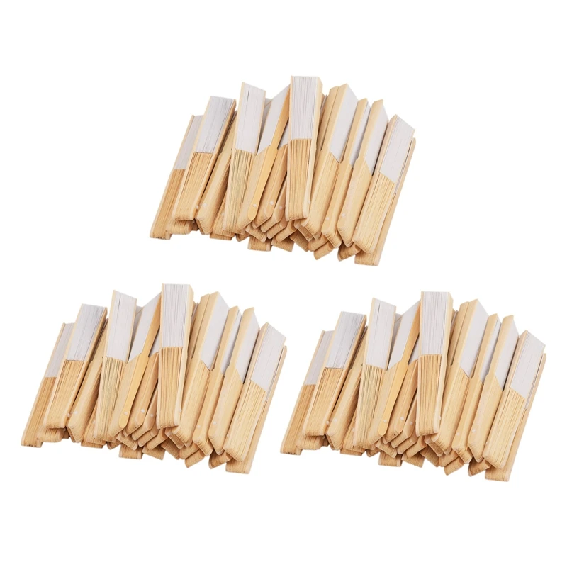 

90 PCS Folding Paper Hand Fan Custom Halloween Ladies Baby Shower Wedding Favors Gift Birthday Party Decoration(White)