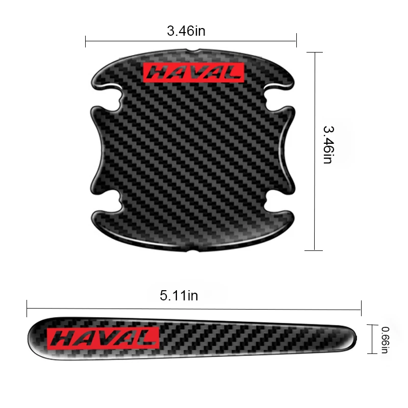 8 шт. защитные наклейки на дверную ручку из углеродного волокна с логотипом