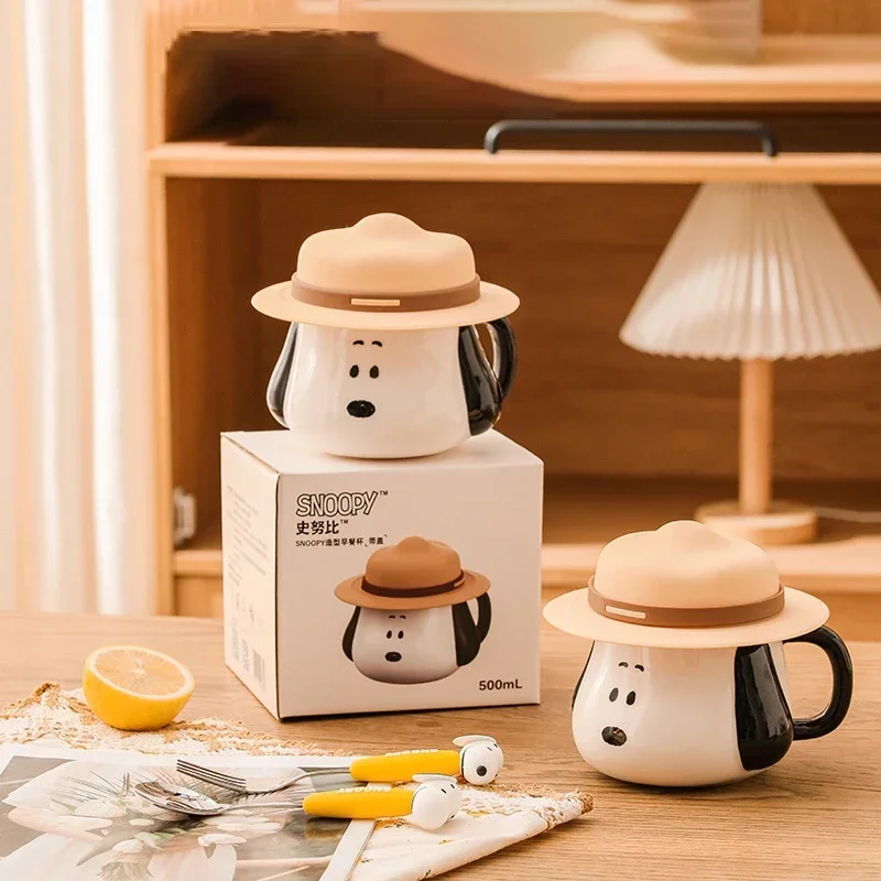 500 мл чистая керамическая кружка с рисунком Снупи кавайная креативная соломенная