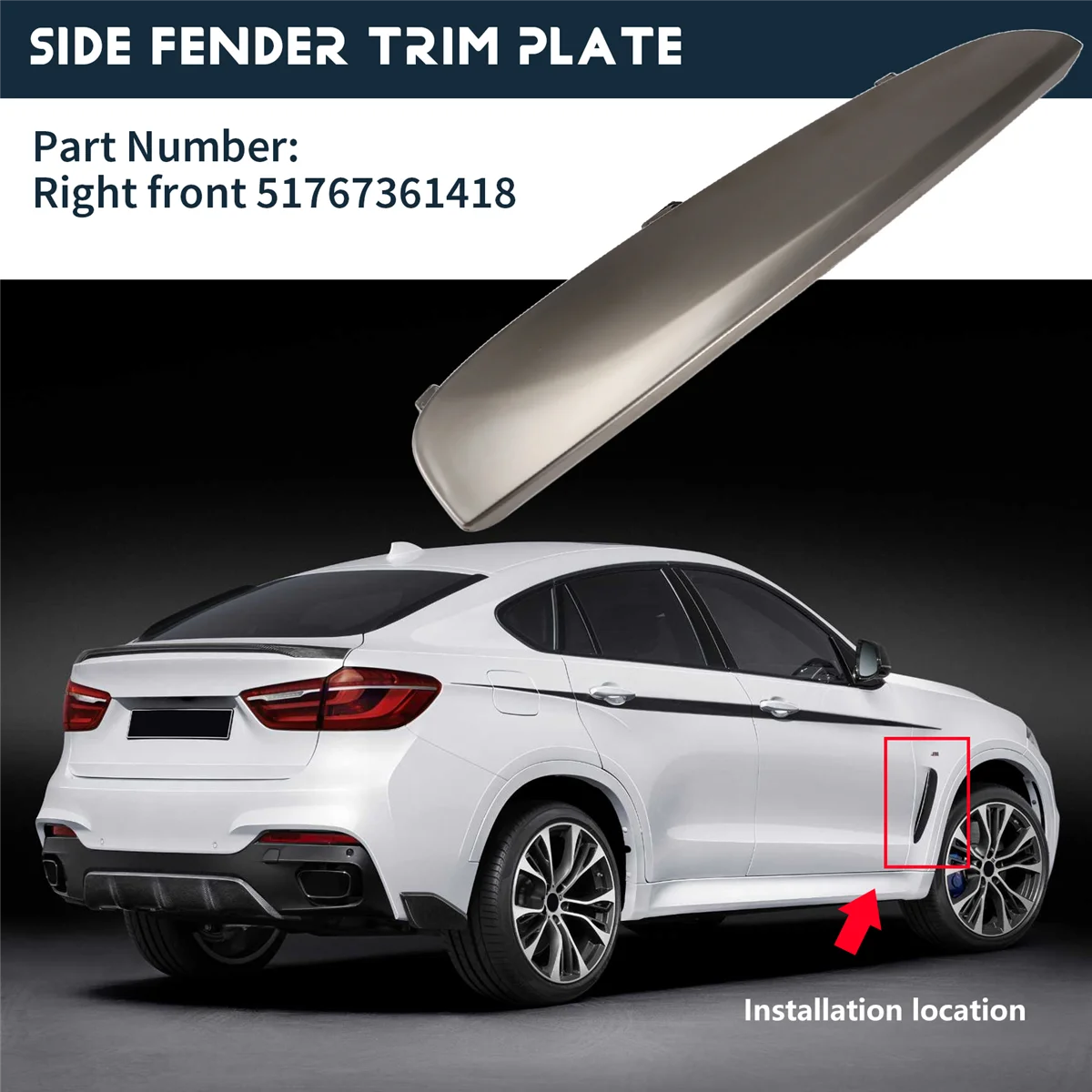 Накладка на боковую панель воздуховода автомобиля для X6 F16 2015-2019 35i 35iX 5iX 50iX