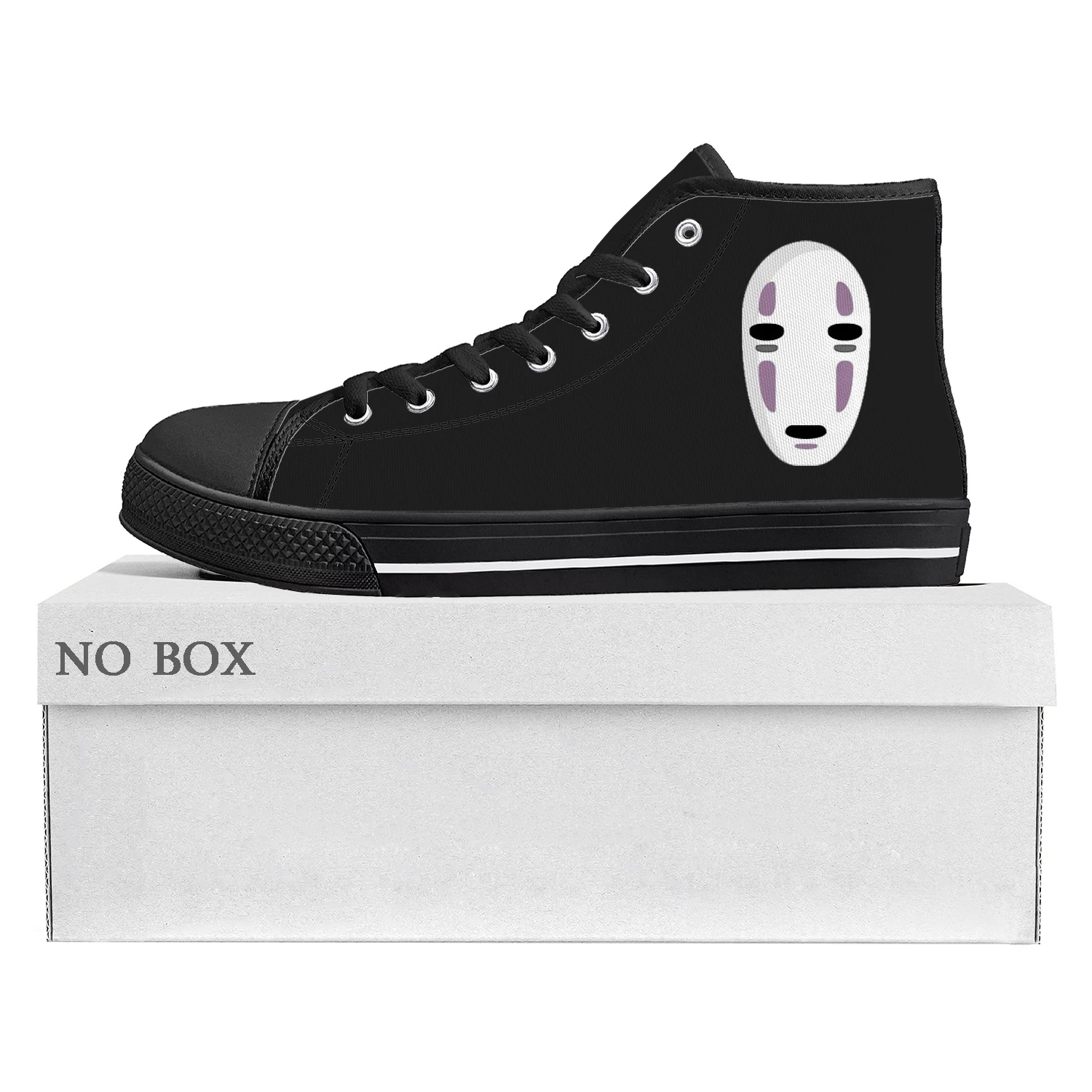 

Spirited Away Cartoon No Face High Top Sneakers Mens Womens Teenager High Quality Canvas Sneaker Casual Couple Shoes Custom Shoe