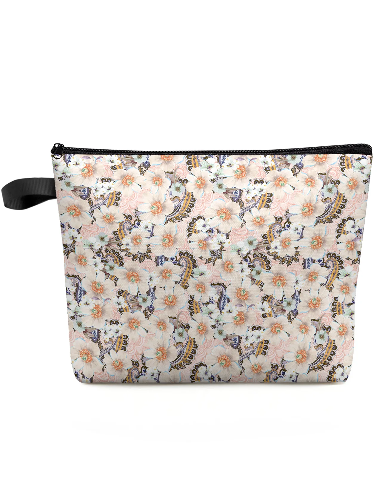 

Вместительная дорожная косметичка в античном стиле с цветами и листьями, Портативная сумка для хранения косметики, Женская водонепроницае...