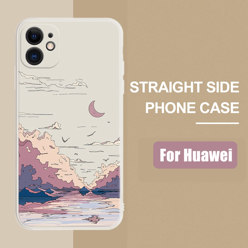Мягкий силиконовый чехол гор для телефона Huawei P50 P30 Pro P40 Plus P20 Lite Snown Cover For Mate 30E 30 20 -