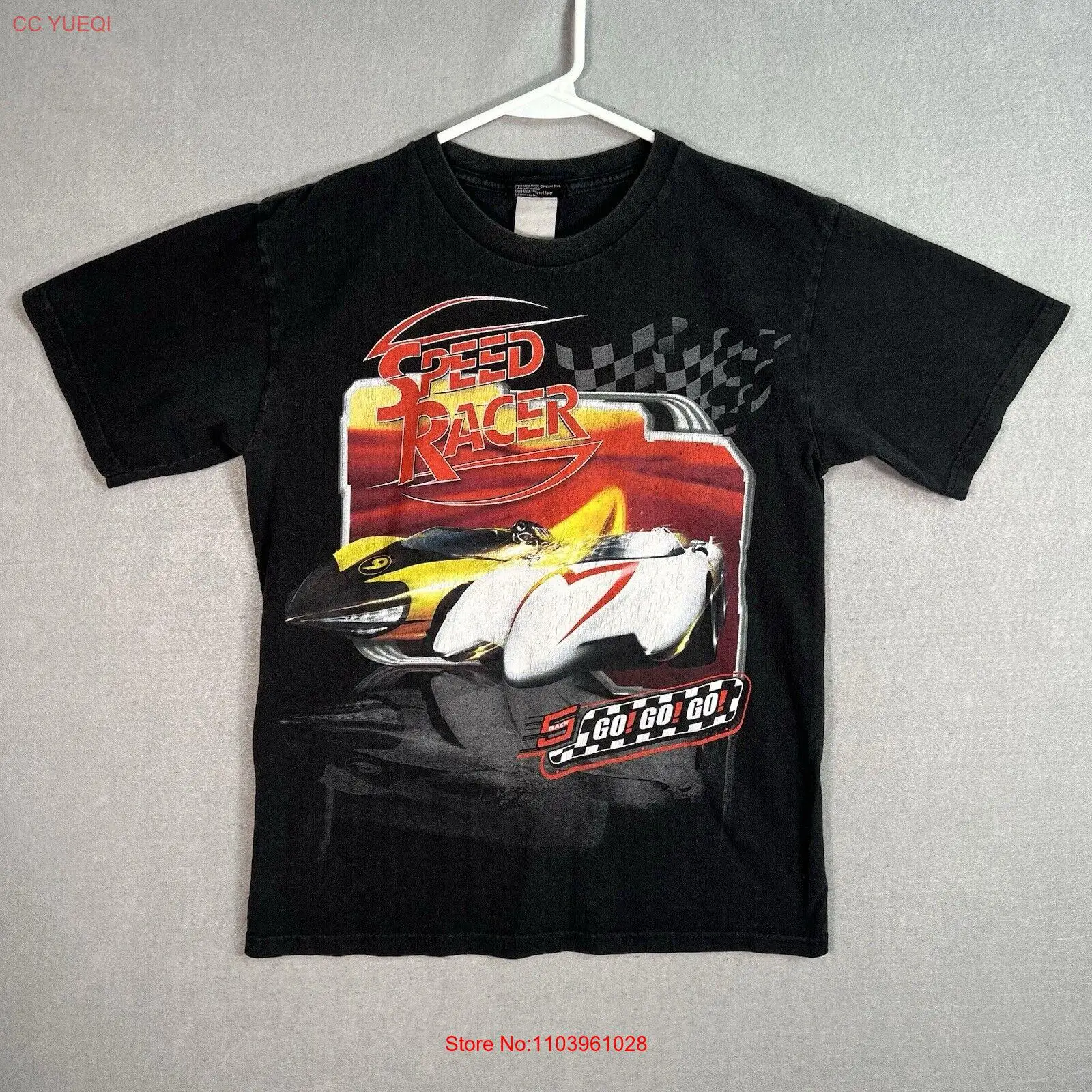 Винтажная Футболка Y2K Speed Racer Go с героями мультфильмов для взрослых маленькая
