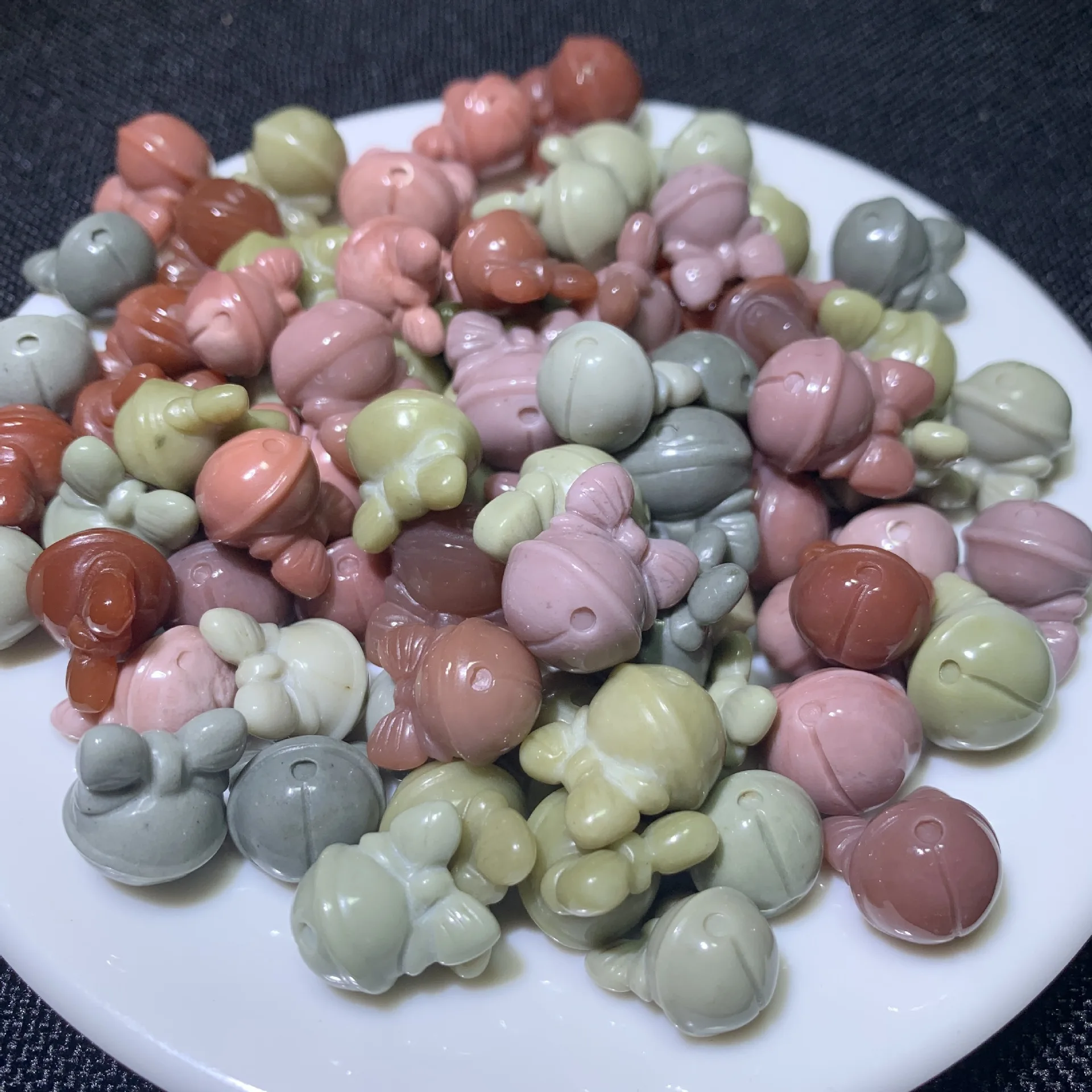 

10PCS Cute Natural Alxa Agate Carved Bow Bells Charm Natural Gemstone DIY Accessories For jewelry making design wholesale