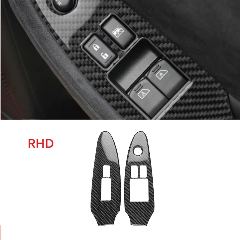 

CarFit For Nissan370Z Z34 2009-up Driver Passenger Side Door Control Panel Sticker Window Lifter Switch Panel Cover Trim LHD RHD