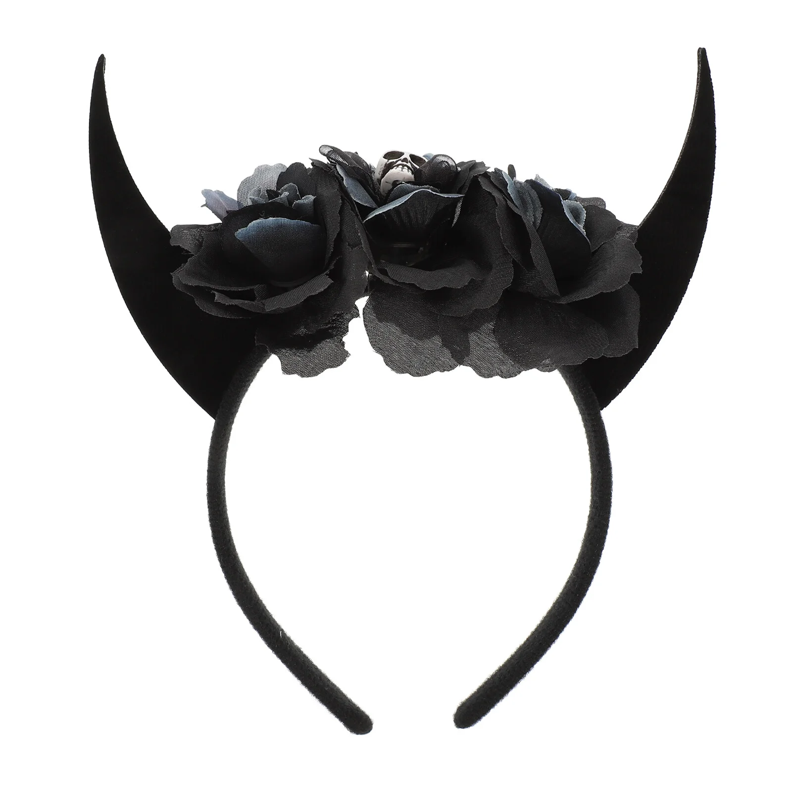 

Kids Hair Clips Girls Horn Headband Cosplay Accessory 19X18CM Cloth Flowers Resin Ghost Halloween Party Hoops Child