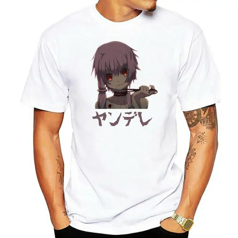 

New Designing Mens T-shirts Anime Yandere Mirai Nikki Short Sleeve 100% Cotton Crew Neck T-shirt For Adult Tshirt