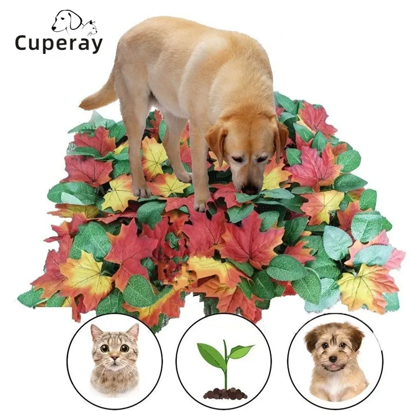 

Pet Sniffing Pad Leaf Toy Pad Dog Sniffing Mat Find Food Training Blanket Dog Mat for Relieve Stress Puzzle Training Play Toys