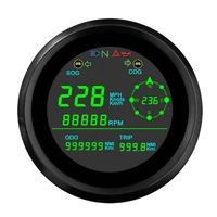 85mm full lcd digital gps speedometer with total odometer for motorcycle vehicle truck boat with 316 stainless steel bezel