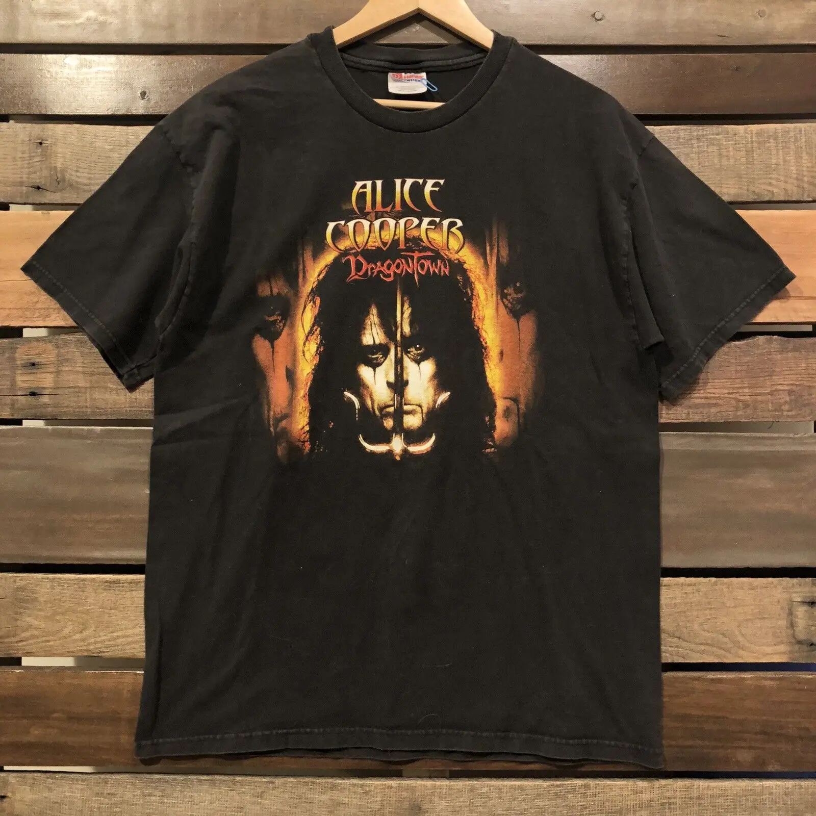 Винтажная Футболка Alice Cooper 2001 Dragontown с длинным или коротким рукавом