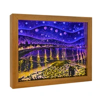 art shadow box frame with led lights van gogh interior paintings desk lamp frames for pictures wall 3d paper box gift for mom