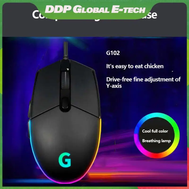 Game Competition Wired Gaming Mouse G102 Computer Mouse Usb Wired Color Breathing Light Video Game Mouse Dpi Adjustment