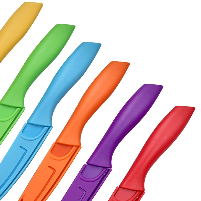 1/3/6pcs Colorful Knives Set for Kitchen Paring Utility Slicing Fruit Vegetable Cutter 3 4 5 6 Inch Blade Cooking Tool