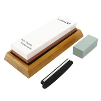 premium whetstone knife sharpening stone 2 side grit 10006000 waterstone sharpener with nonslip bamboo base and angle guide h2