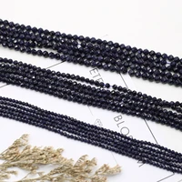 natural crystal stone beads round shape faceted blue sand stone charm for jewelry making necklace bracelet earrings