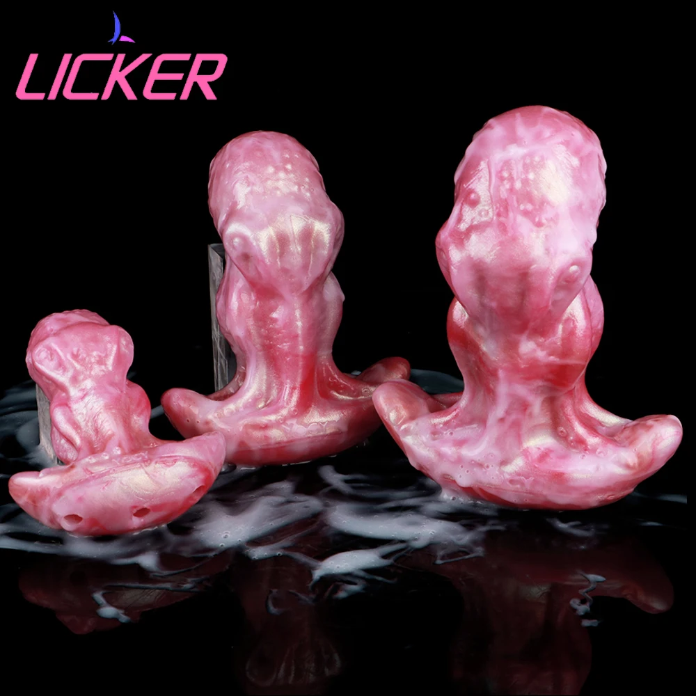 LICKER Фэнтезийный фаллоимитатор анальная пробка секс-силиконовая машина для