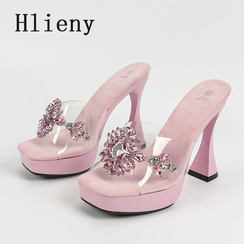 Hlieny дизайнерские тапочки на платформе женские модные прозрачные пикантные